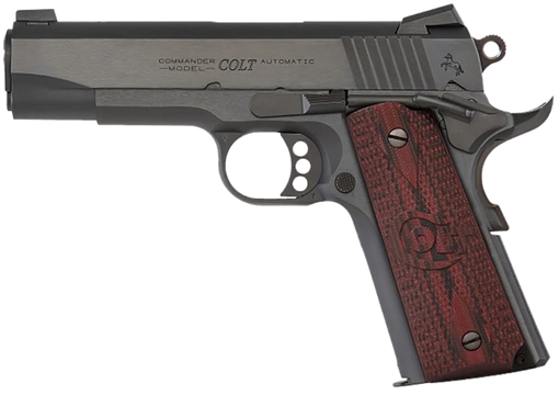 Colt's Manufacturing Combat Commander, 1911, Semi-automatic, Forged Carbon Steel Frame Pistol, Commander Size, 38 Super, 4.25" Barrel, Steel Construction, Blued Finish, G10 Grip, 9 Rounds, 1 Magazine O4943XE