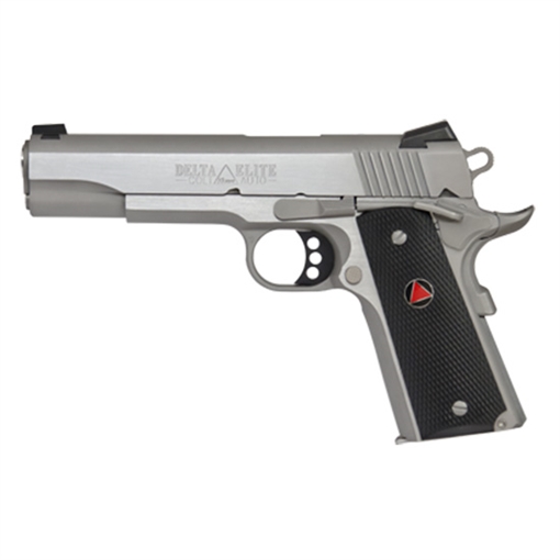 Colt's Manufacturing Delta Elite, 1911, Semi-automatic, Metal Frame Pistol, Full Size, 10MM, 5" Barrel, Steel, Stainless Finish, Composite Grips with Delta Medallions, Novak White Dot Sights, 8 Rounds, 1 Magazine, Upswept Beavertail Grip Safety O2020XE