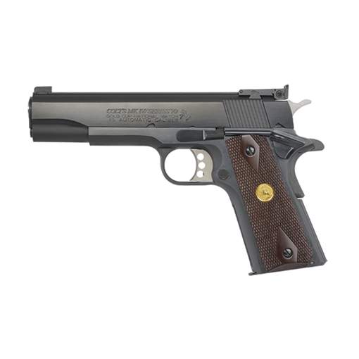 Colt's Manufacturing Gold Cup National Match, 1911, Semi-automatic, Metal Frame Pistol, Full Size, 45ACP, 5" Barrel, Steel, Blued Finish, Colt Champion Bomar Style Sights, 7 Rounds, 1 Magazine, 3-Hole Aluminum Trigger O5870A1