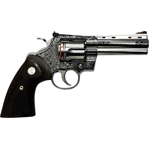 Colt Python "Filigree Frame and Barrel" Handgun .357 Mag 6rd Capacity 4.25" Barrel Stainless Finish Wood Grips PYTHON-SP4WTS MODFB
