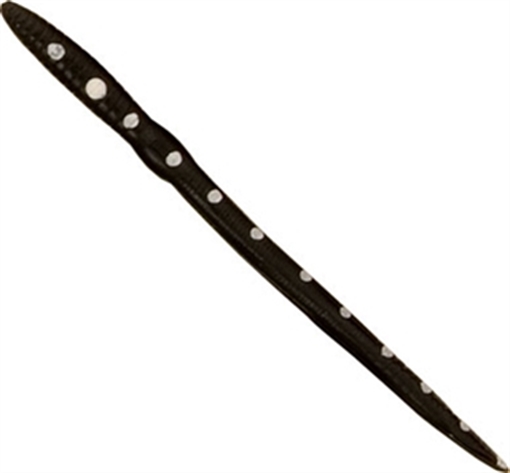 CREME LURES SCOUNDREL 8" 9PK BLK/WHT DOTS 372-99-7