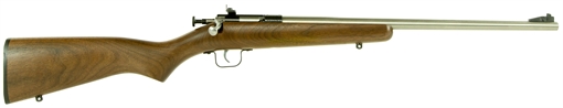 Crickett Youth 22 LR 1rd 16.12" Stainless Steel Barrel, Fixed Front/Adjustable Rear Peep Sights, Walnut Stock w/11.5" LOP, Rebounding Firing Pin Safety KSA3238