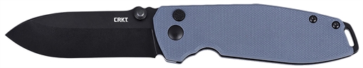 Columbia River Knife & Tool Squid XM Button Lock, Folding Knife, 2.95" Drop Point Blade, D2 Blade Steel, 7.03" Overall Length, Oxide Finish, Black, Gray G10 Handle, Button Lock 2495G 794023249583