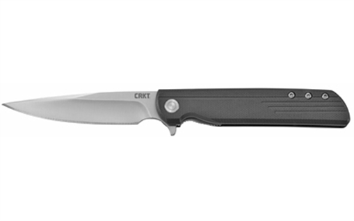 Columbia River Knife & Tool LCK +, 3.33" Folding Knife w/ Liner Lock, Plain Edge, 8Cr13MoV Steel Blade, Satin Finish, Glass-Reinforced Nylon Handle, Assisted Opening w/ IKBS 3801