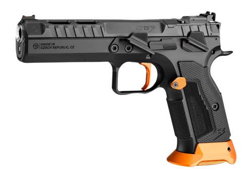 CZ TS3 Orange Competition Sport 9mm 5.2" Bull Barrel, Optic Ready, Tuned Trigger, Steel Frame, G10 Grips, 20 Rd Mags