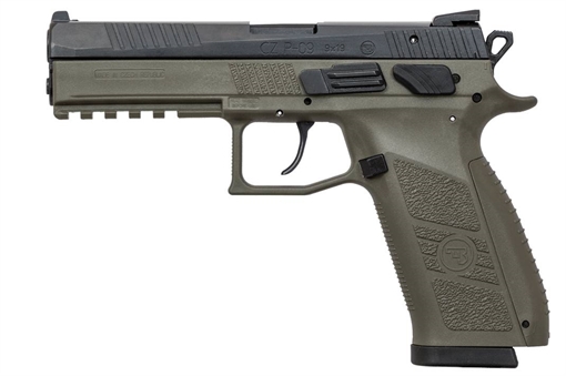 CZ P-9 HGA 9MM ODG/BLACK SLIDE NIGHT SGHTS BACK STRAPS 19RD MAG 91268