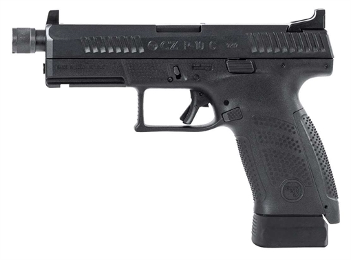 CZ P-10 C HGA 9MM 4 IN SR THD 1/2X28 BBL BLK HIGH FIXED SIGHTS REV MAG CATCH 2/17RD MAGS 89533