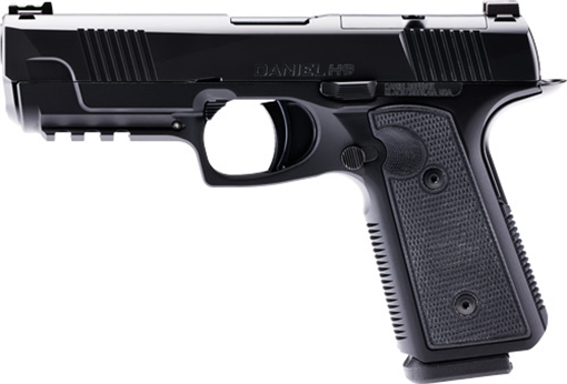 Daniel Defense DANIEL H9, Striker Fired, Semi-automatic, Metal Frame Pistol, Full Size, 9MM, 4.28" Barrel, Anodized Finish, Black, Fiber Optic Front Sight, Black Out U-Notch Rear Sight, STANAG 4694 Accessory Rail, Optic Ready Slide, 15 Rounds, 2 Magazines