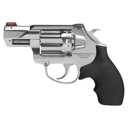 Diamondback Firearms SDR, Self Defense Revolver, DA/SA, 9MM, 2" Barrel, Stainless Steel Construction, Polished Finish, Silver, Fiber Optic Sights, 6 Rounds 0700P701