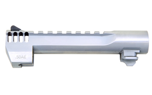 Magnum Research Barrel, .50 Action Express, 6", Picatinny Accessory Rail, With Muzzle Brake, Fits Desert Eagle MK XIX 50AE, Brushed Chrome Finish, Silver BAR506BCIMB