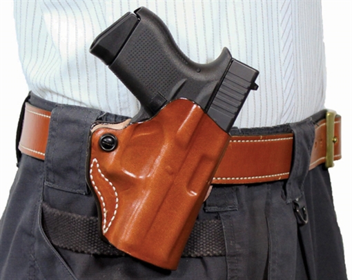 DESANTIS MINI SCABBARD HOLSTER RH OWB LEATHER RUGER SR22 TAN 019TAI3Z0