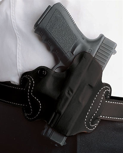 DESANTIS MINI SLIDE HOLSTER OWB RH LEATHER 1911 BLACK 086BA21Z0