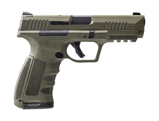 Dickinson LLC RA9 9mm Luger 17+1 4.25" Black Steel Barrel, OD Green Cerakote Serrated Aluminum Slide, OD Green Polymer Frame w/Accessory Rail RA9G