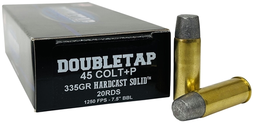 DoubleTap Ammunition 45Colt+P 335gr Hard Cast Solid 20 Per Box/25 Case 45P335HC