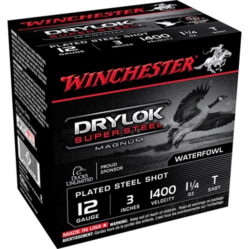 Winchester 12 GAUGE 3'' 1-1/4 OZ #T STEEL SHOT 25/BOX XSC123T