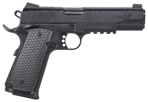 Girsan MC1911S Influencer, 1911, Semi-Automatic, Metal Frame Pistol, Full-Size, 45ACP, 5" Barrel, Optics Ready Slide, Steel, Camo Finish, Black, Composite Grips, 3-Dot Sights, Ambidextrous Safety, 8 Rounds, 1 Magazine 391157