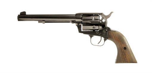 European American Armory Bounty Hunter, Single Action Army, 45LC, 7.5" Barrel, Steel Frame, Blue Finish, Walnut Grips, Fixed Sights, 6 Rounds 770022