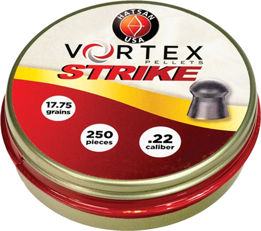 Hatsan USA Vortex Strike Pellets 22Cal Lead Domed 250 Pellets HA90641