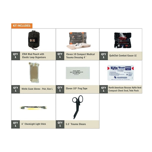 Eleven 10 ETAK KIT CONTENTS W/COMPRESSED GAUZE E10-ETAK-GA