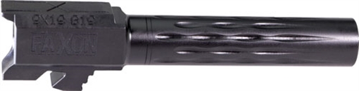 Faxon Firearms Match Series, Flame Fluted, 1:10 Twist Barrel, 9MM, Fits Glock 19 Gen 2-5/19X/45, Nitride Finish, Black GB910N19LGQ-N