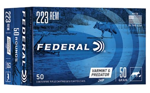 Federal American Eagle Varmint & Predator 223Rem 50gr Jacketed Hollow Point 50 Per Box/5 Case AE22350VP