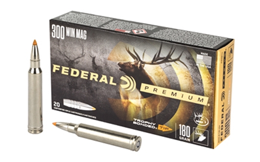 Federal Premium, 300 WIN MAG, 180 Grain, Trophy Bonded Tip, Hollow Point, 20 Round Box P300WTT1 FAP300WTT1