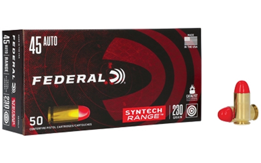 Federal American Eagle Syntech Range 45ACP 230gr Total Syntech Jacket Round Nose 50 Per Box/10 Case AE45SJ1