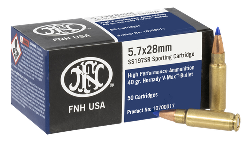 FN High Performance 5.7x28mm 40gr Hornady V Max 50 Per Box/10 Case