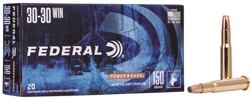 Federal Federal Power-Shok Rifle Ammo 30-30 Win 150 gr. Jacketed Soft Point 20 rd. 3030A