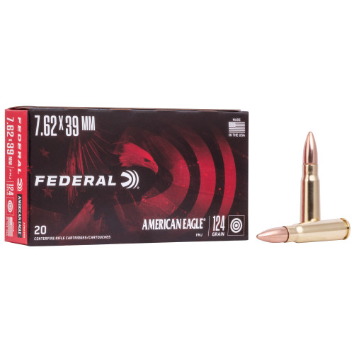 Federal American Eagle, 762X39, 124gr, Full Metal Jacket, 20rd Box