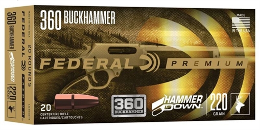 Federal Premium HammerDown 360Buckhammer 220gr Soft Point 20 Per Box/10 Case LG360BH1