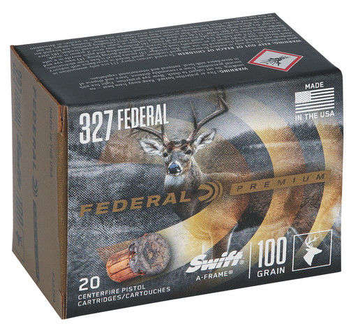 Federal Premium Hunting 327 Federal Magnum, 100gr, Swift A-Frame, 20rd Box