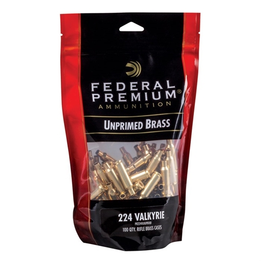 Federal FEDERAL UNPRIMED BAGGED BRASS 224 VALKYRIE 100/BX PR224VLKUPB100