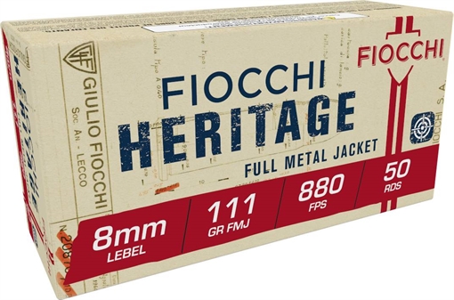 FIOCCHI AMO 8MM LEBEL 111GR FMJ 50-RD ( 20 BOXES PER CASE ) 8L