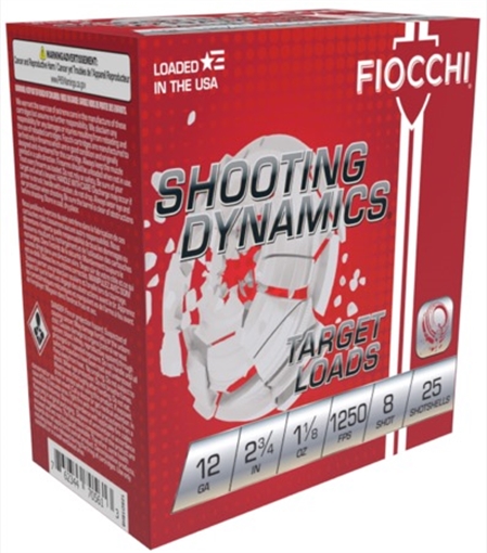 Fiocchi Fiocchi Shooting Dynamics Shotgun Loads 12 ga. 2.75 in. 1 1/8 oz. 1250 FPS 8 Shot 25 rd. 12SD18X8