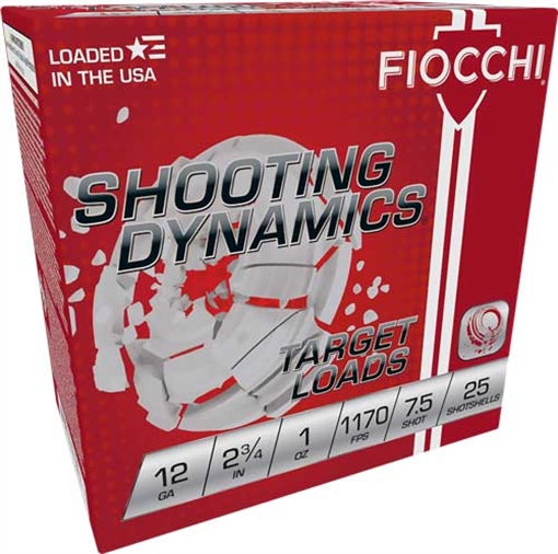 FIOCCHI 12GA 2.75" 1OZ #7.5 1170FPS 250RD CASE LOT 12SD1L75