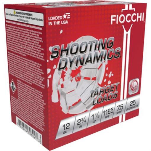 Fiocchi Fiocchi Shooting Dynamics Shotgun Loads 12 ga. 2.75 in. 1 1/8 oz. 1165 FPS 7.5 Shot 25 rd. 12SD18L7