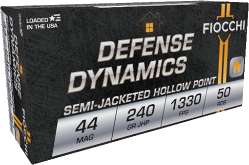 Fiocchi Defense Dynamics 44RemMag 240gr Jacketed Hollow Point 50 Per Box/10 Case 44D500
