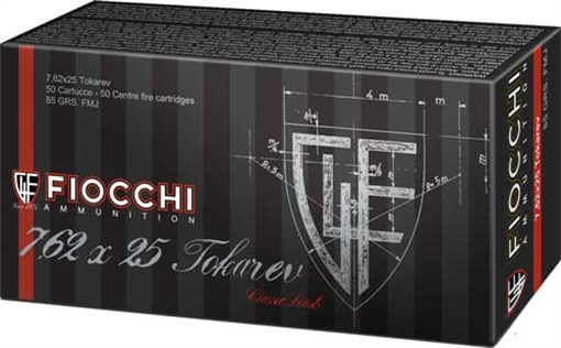 Fiocchi Fiocchi Training Dynamics Centerfire Handgun Ammo 7.62x25 Tokarev 85 gr. FMJ 50 rd. 762TOK
