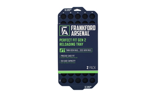 Frankford Arsenal Perfect Fit Tray, Style 8, Reloading Tray, Fits 338 Lapua/45-70 Gov, Blue, 2 Trays are Included 1183644