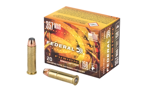 Federal Fusion Handgun 357Mag 158gr Fusion Soft Point 20 Per Box/10 Case F357FS1