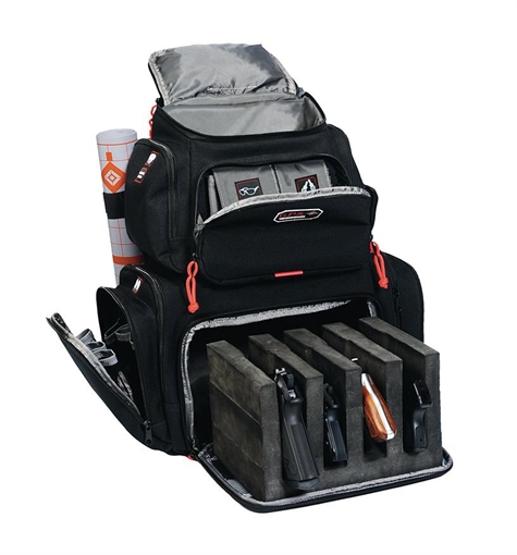 GPS Bags 1711BP Handgunner Black 1000D Nylon Holds 4 Handguns 1711BP GPS-1711BP