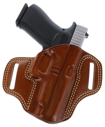 Galco Combat Master OWB Tan Leather Belt Slide Compatible w/ Glock 19/Glock 23 Gen2-5/CZ P-10C Belt 1.75" Wide Right Hand CM226