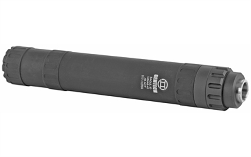 Gemtech Gemtech, Lunar, Pistol Suppressor, 45 ACP Modular, Long Configuration: 8.5" , Weighs 11.3oz., Short Configuration: 6.9", Weights 10.1oz, Diameter 1.375", Titanium, Black Finish 12126