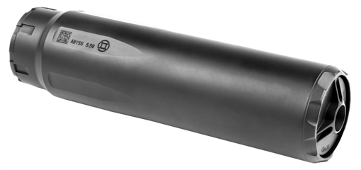 Gemtech Abyss, Rifle Suppressor, 556NATO, Weight 16oz, Length 6.2", Diameter 1.64", Threads 1/2X28, Stainless Steel and Titanium, High-Temp Cerakote Finish, Black 14372