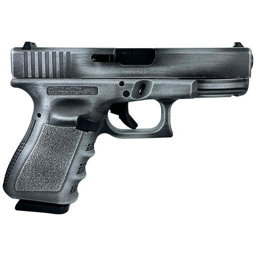 Glock 19 Gen 3 Custom "Crushed Silver Distressed" Handgun 9mm Luger 15rd Magazines (2) 4" Barrel Austria PI1950203 MODCSD