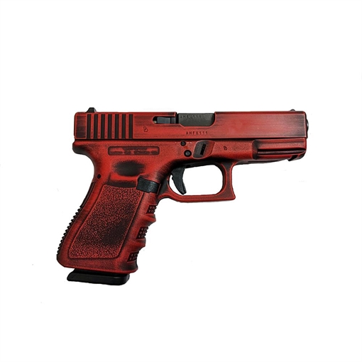 Glock 19 Gen 3 Custom "Red Distressed" Compact Handgun 9mm Luger 15rd Magazines (2) 4.02" Barrel Black USA UI1950203 MODRD