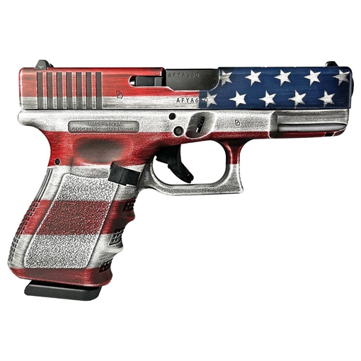 Glock 19 Gen 3 Custom "US Flag - 4 Color" Handgun 9mm Luger 15rd Magazines (3) 4.02" Barrel USA UI1950203 MODCOLFLAG
