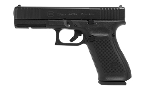 GLOCK 20 M.O.S., Gen 5, Semi-automatic, Striker Fired, Full Size, 10MM, 4.61, Black, Interchangeable, 15 Rounds, Rebuilt, Polymer, Matte PR20555MOSFS