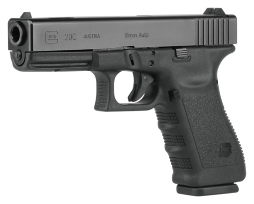 GLOCK 20C Gen 3, TALO Exclusive, Striker Fired, Semi-automatic, Polymer Frame Pistol, Full Size, 10MM, 4.6" Barrel, Matte Finish, Black, Interchangeable Backstraps, Fixed Sights, 10 Rounds, 2 Magazines PI2059201